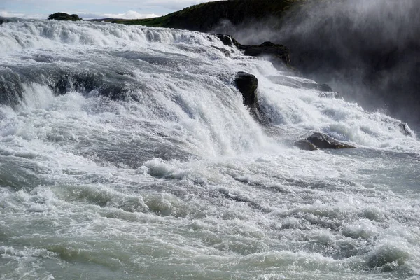 Gullfoss Waterfall Located Canyon Hvita River Iceland — Zdjęcie stockowe