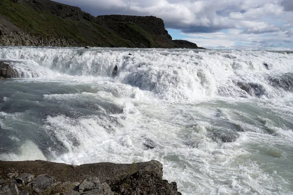 Gullfoss Waterfall Located Canyon Hvita River Iceland — Stockfoto