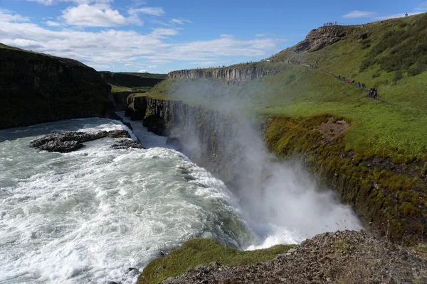 Gullfoss Waterfall Located Canyon Hvita River Iceland — Stock fotografie