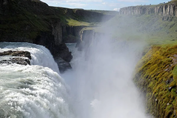 Gullfoss Καταρράκτη Που Βρίσκεται Στο Φαράγγι Στον Ποταμό Hvita Ισλανδία — Φωτογραφία Αρχείου