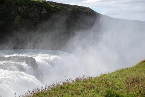 Gullfoss Waterfall Located Canyon Hvita River Iceland — Stok Foto