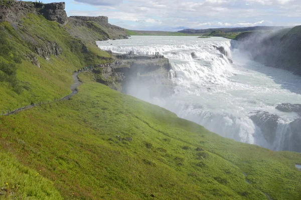 Gullfoss Waterfall Located Canyon Hvita River Iceland — Stockfoto