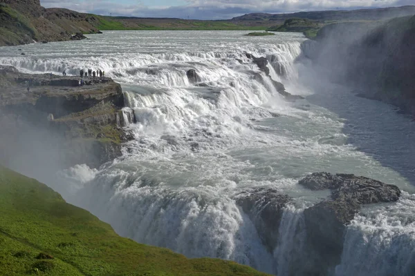 Gullfoss Waterfall Located Canyon Hvita River Iceland — Photo