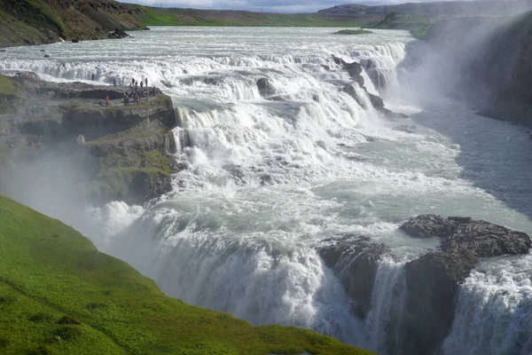 Gullfoss Waterfall Located Canyon Hvita River Iceland — Fotografia de Stock