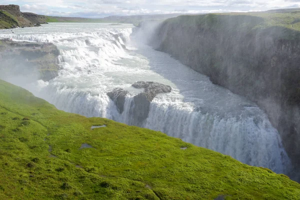 Gullfoss Καταρράκτη Που Βρίσκεται Στο Φαράγγι Στον Ποταμό Hvita Ισλανδία — Φωτογραφία Αρχείου