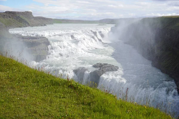 Gullfoss Waterfall Located Canyon Hvita River Iceland — Stockfoto