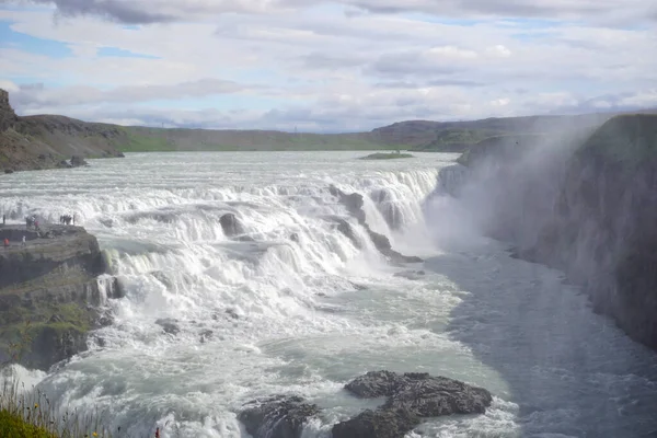 Gullfoss Waterfall Located Canyon Hvita River Iceland — Photo