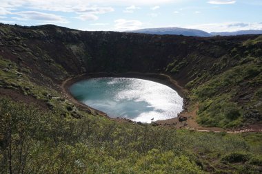 Kerid - volcanic crater with a lake inside, Iceland