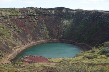 Kerid - volcanic crater with a lake inside, Iceland