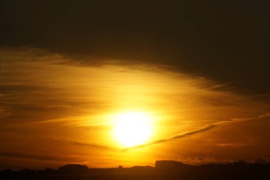 Sunset sky over field in Iceland