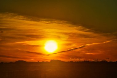 Sunset over field in Iceland - hdr photograph