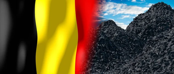 Belgium Country Flag Pile Coal Illustration — Φωτογραφία Αρχείου