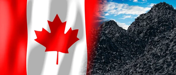 Canada Country Flag Pile Coal Illustration — Foto de Stock