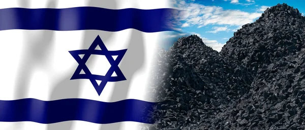 Israel Country Flag Pile Coal Illustration — Foto de Stock