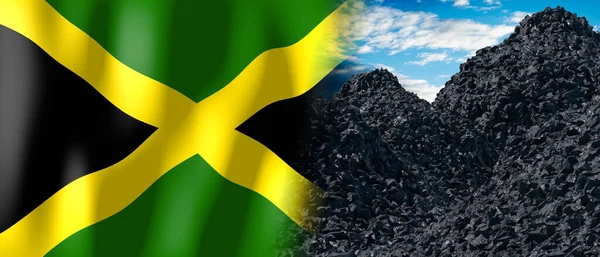 Jamaica Country Flag Pile Coal Illustration — Stock fotografie