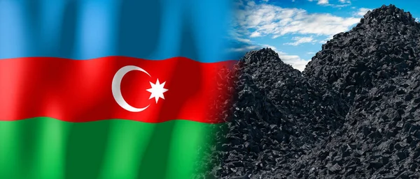 Azerbaijan Country Flag Pile Coal Illustration — Stockfoto