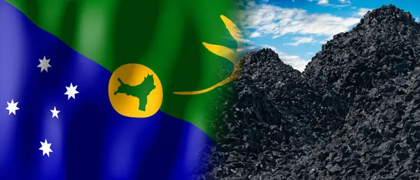 Christmas Island Country Flag Pile Coal Illustration — Fotografia de Stock