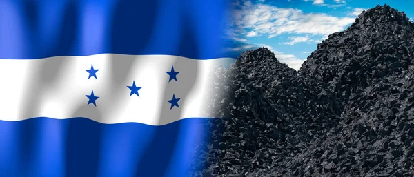 Honduras Country Flag Pile Coal Illustration — 스톡 사진