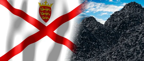 Jersey Country Flag Pile Coal Illustration — Fotografia de Stock
