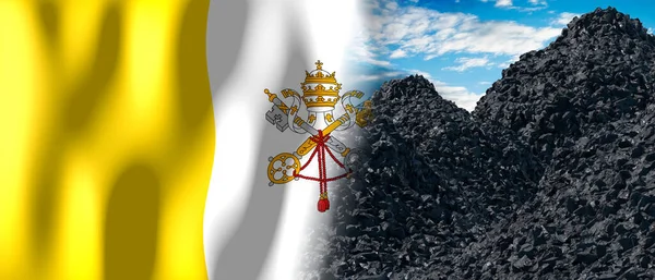 Vatican City Country Flag Pile Coal Illustration — Fotografia de Stock