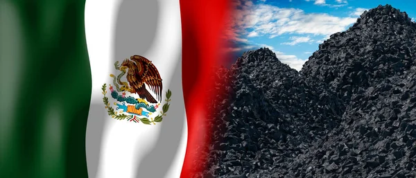 Mexico Country Flag Pile Coal Illustration — Stock Fotó