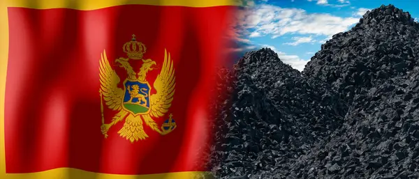 Montenegro Country Flag Pile Coal Illustration — Fotografia de Stock
