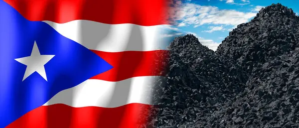 Puerto Rico Country Flag Pile Coal Illustration — Φωτογραφία Αρχείου