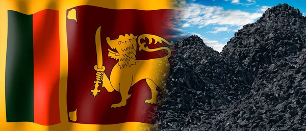 Sri Lanka Country Flag Pile Coal Illustration — Stock Fotó