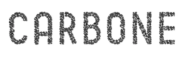 Carbone Italian Coal English Typographical Concept Illustration — Foto de Stock