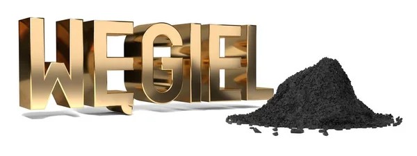 Wegiel Polish Coal English Typographical Concept Illustration — Zdjęcie stockowe