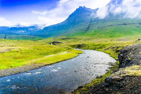 Berg Och Flod Island Snaefellsnes Halvön Hdr Fotografi — Stockfoto