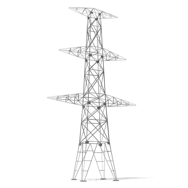 Ηλεκτρικός Πυλώνας Που Απομονώνεται Λευκό Φόντο Ισχύς Τρέχουσα Έννοια Εικονογράφηση — Φωτογραφία Αρχείου