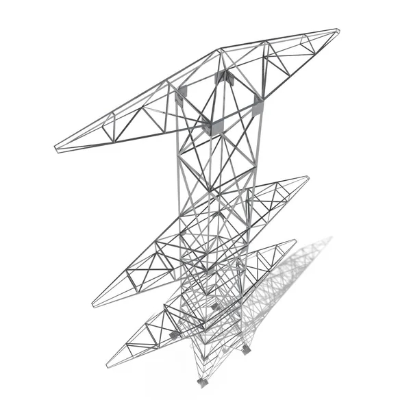 Электрический Столб Изолирован Белом Фоне Мощность Текущая Концепция Иллюстрация — стоковое фото
