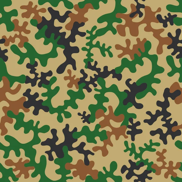 Seamless Camouflage Pattern Vector Illustration — Stock Vector