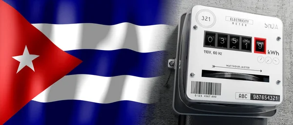 Kuba Country Flag Energy Meter Ilustrace — Stock fotografie