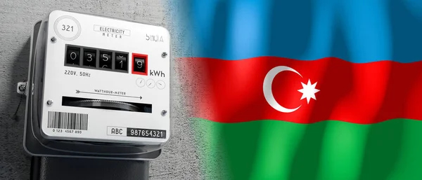 Azerbeidzjan Landvlag Energiemeter Illustratie — Stockfoto