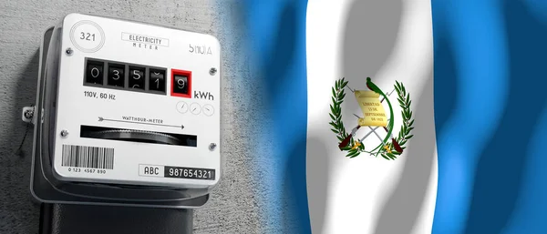 Гватемала Флаг Страны Измеритель Энергии Иллюстрация — стоковое фото