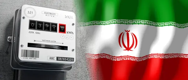 Irã Bandeira País Medidor Energia Ilustração — Fotografia de Stock