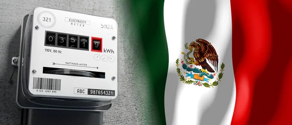Mexico Country Flag Energy Meter Illustration — Stock Photo, Image