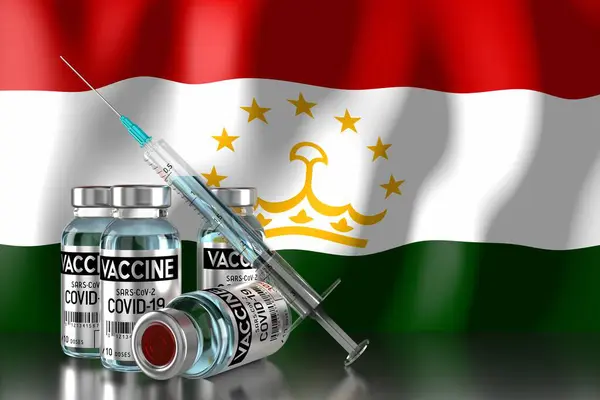 Covid Sars Cov Programa Vacunación Contra Coronavirus Tayikistán Cuatro Viales —  Fotos de Stock
