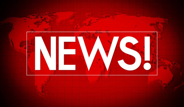 News concept, world map in background - 3D illustration