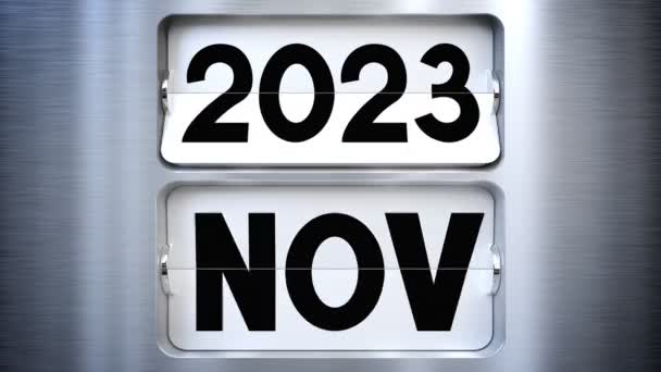 从2021年到2031年 以及一年中的几个月 现代翻转日历 4K动画 3840X2160 — 图库视频影像