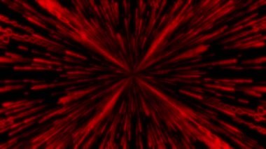 Kırmızı ikili kod - internet, hızlı bağlantı, matris konsepti. Kamera ayrıntılı rakamlar, parlaklık efekti, siyah arkaplan - 3840x2160 px).