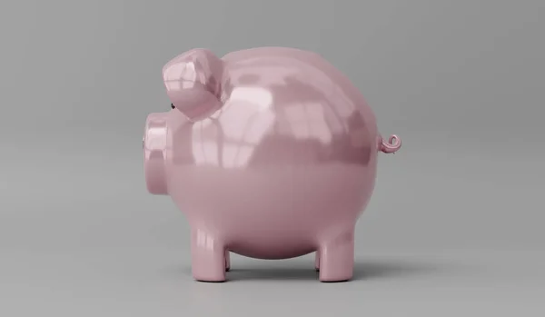 Piggy Bank Isolated Grey Background Illustration — Stock Photo, Image