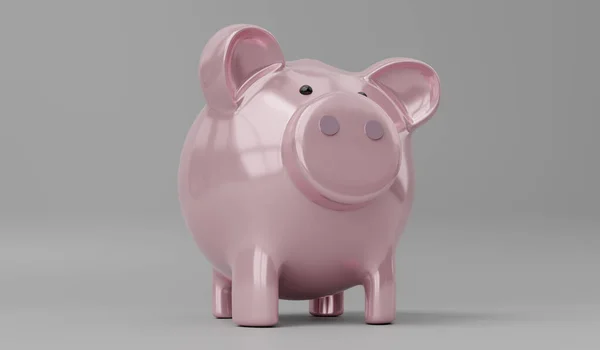 Piggy Bank Isolated Grey Background Illustration — Stock Photo, Image