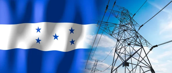 Honduras Bandera Del País Torres Eléctricas Ilustración — Foto de Stock