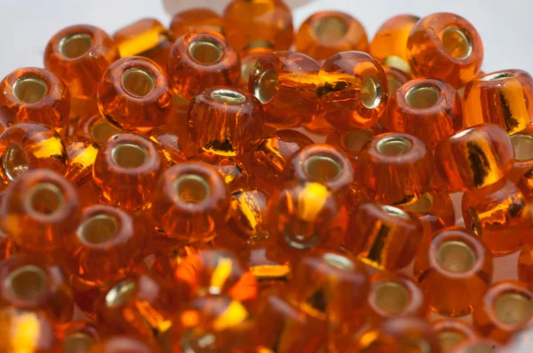 Orange glass beads — Stock Photo, Image