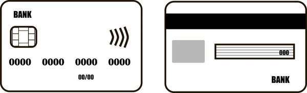 Vektorbild Ett Plastkort Kreditkort Banktjänster Affärer Och Finanser Kontantlösa Betalningar — Stock vektor