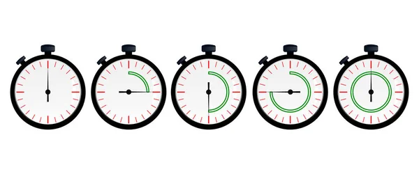 Набір спортивних годинників зі стрілочками для часу . — стоковий вектор
