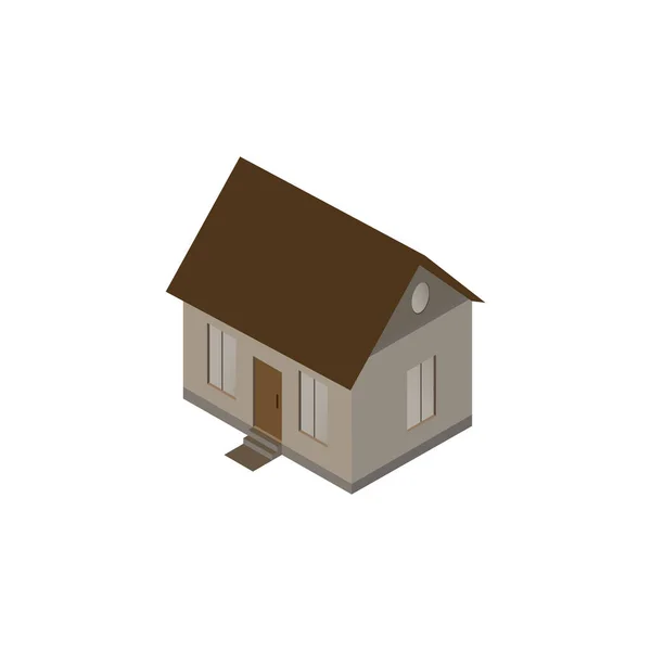 Volumetric Image Private House White Background Country House Vector Image — Stockvector